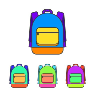 Okul çantaları illüstrasyon