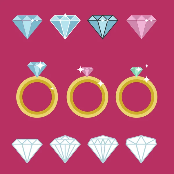 Diamond engagement ring — Stockvector
