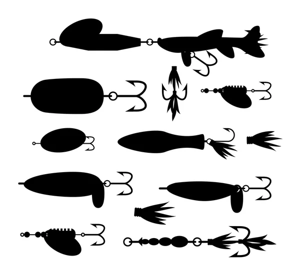 Ensemble de cannettes de pêche . — Image vectorielle