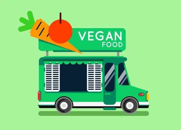 Veganské jídlo městské auto — Stockový vektor