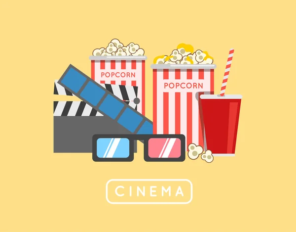 Popcorn eten illustratie — Stockvector