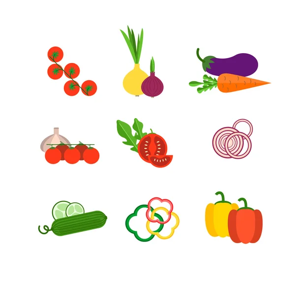Συστατικά σαλάτα λαχανικών — Διανυσματικό Αρχείο