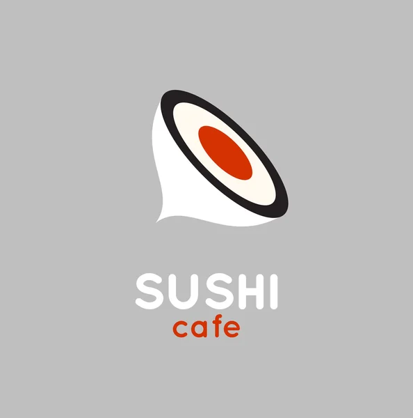 Sushi cafe or sushi bar vector logo. Sushi with fresh tuna sign. — Stock Vector