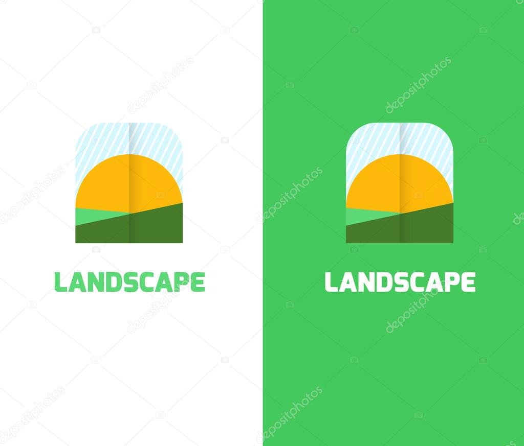 Agro company logo teamplate. Vector landscape icon. Landscape abstract logo template. Landscape vector logo.