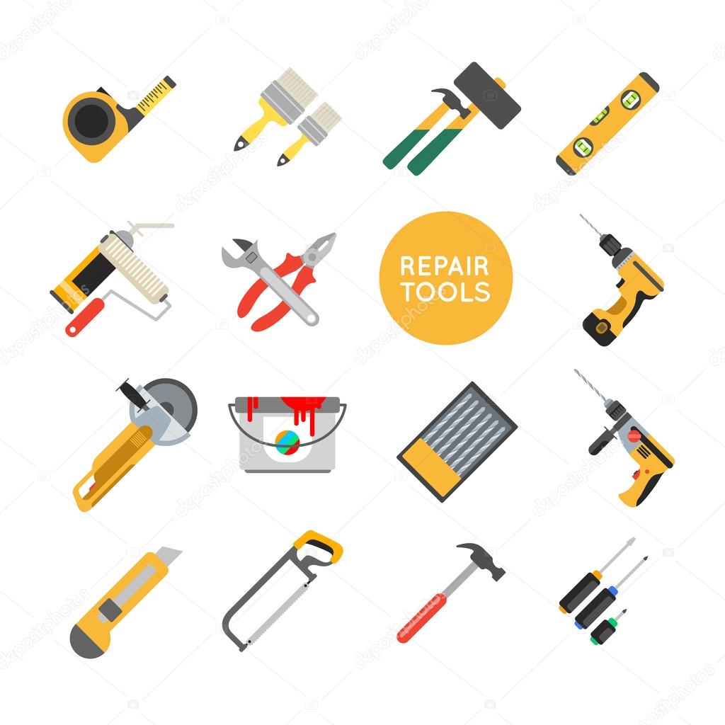 Home repair tools icons.