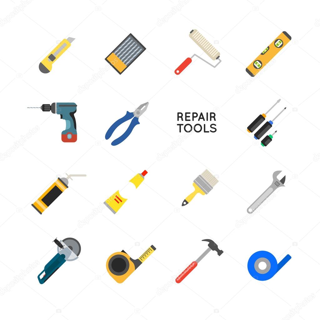 Home repair tools icons.