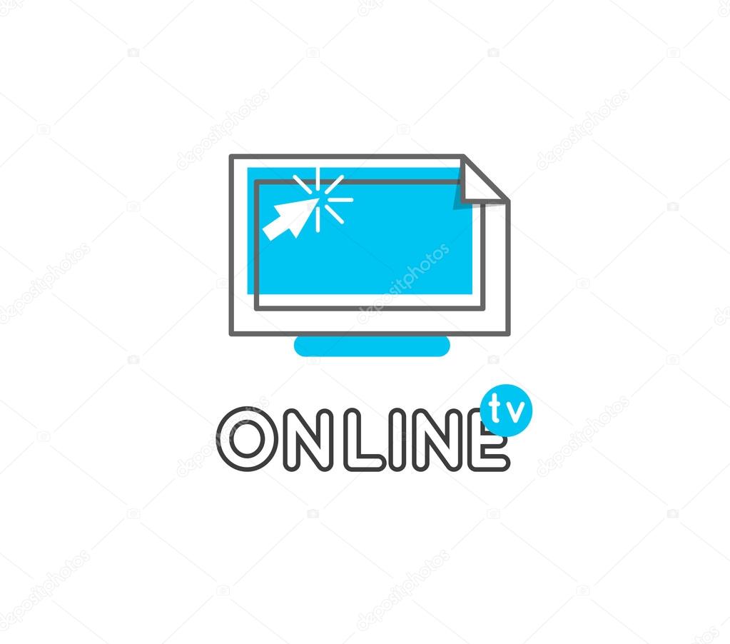 online tv vector logo ストックベクター alejik 100759756
