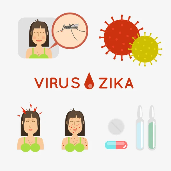 Virus zikavirus vector illustratie — Stockvector