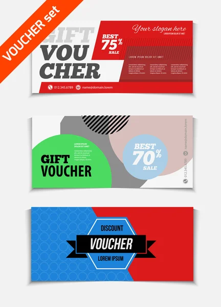 Gift vouchers  set — Stock Vector