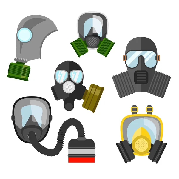 Gaz maskesi küme — Stok Vektör