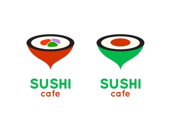 Sushi cafe or sushi bar logo — Stock Vector