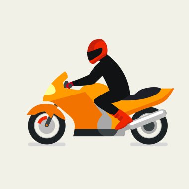 Motorcyclist on motorcycle illustration 