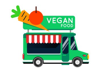 Vegan gıda kamyon şehir araba 