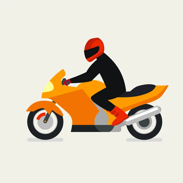 Motocycliste sur illustration de moto — Image vectorielle