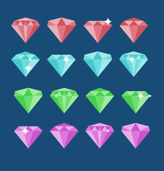 Conjunto de pedra de diamante — Vetor de Stock