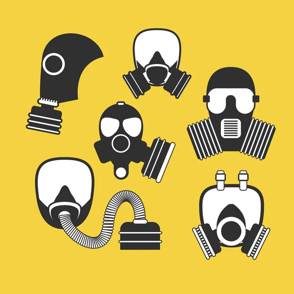 Gasmasker set — Stockvector