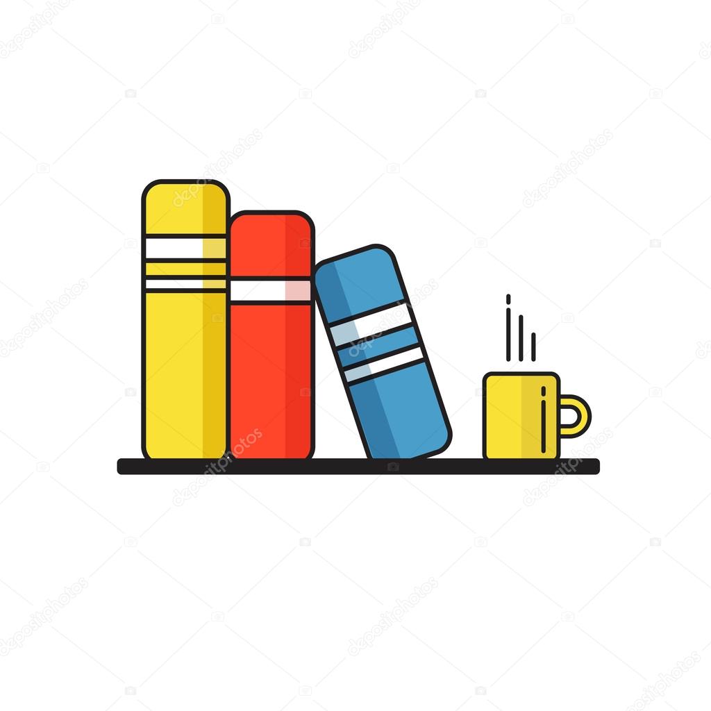 Stack of colored books. logo of  bookstore. The book icon. Bookstore or library. book on shelf. Tutorial book. Books on table