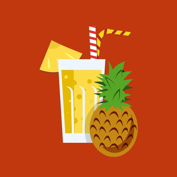 Diseño fresco del jugo de piña — Vector de stock