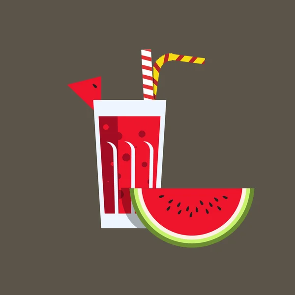 Diseño del jugo de sandía fresca — Vector de stock