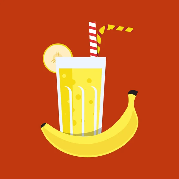 Fresh banana juice design — Stock Vector