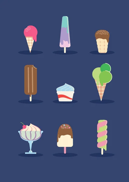 Ice cream set — Stock Vector