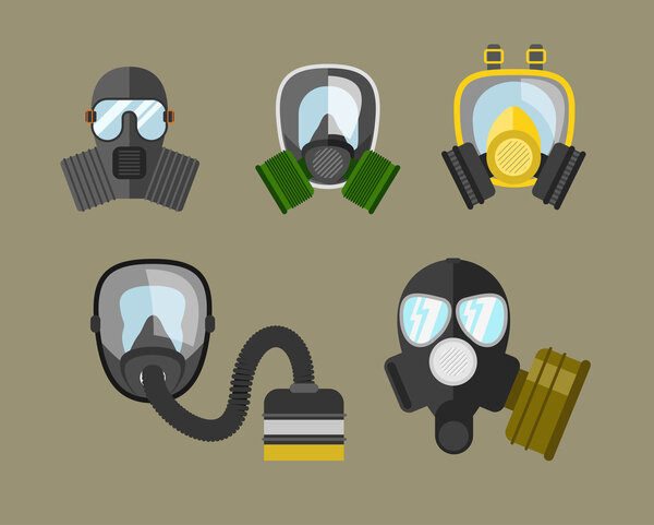 gas masks set.