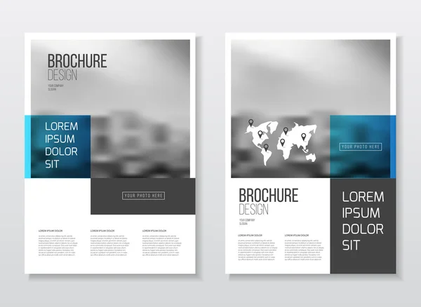 Projeto azul da brochura do negócio — Vetor de Stock