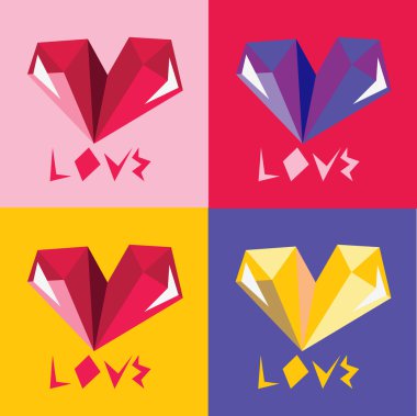 Set Sevgililer günü kartları