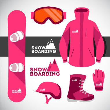 Snowboard ekipman ile spor arka plan