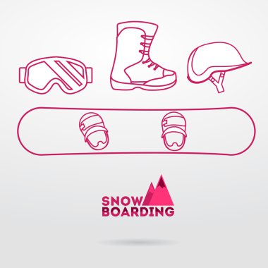 Snowboard ekipman simgeler