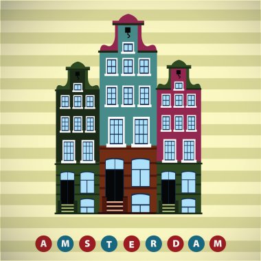 Arka plan ile Amsterdam evleri