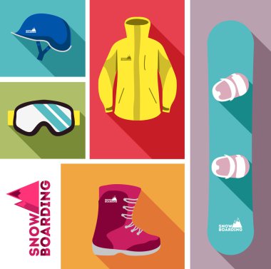 Snowboard ekipman ile spor arka plan