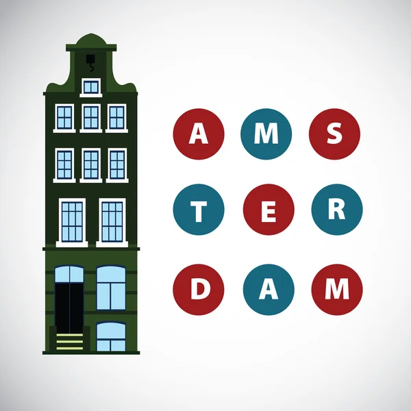 Фон с Амстердамским домом — стоковый вектор