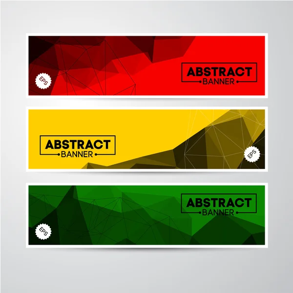 Banners met geometrische achtergrond instellen — Stockvector