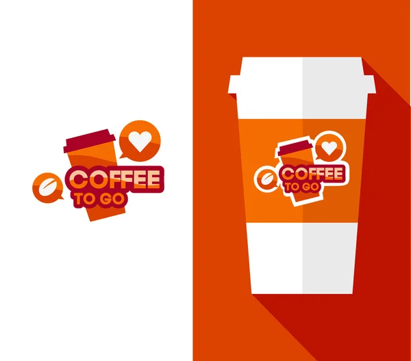 Design café Cup Logo — Vetor de Stock