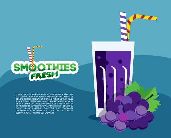 Grape  fresh Smoothie menu — Stock Vector