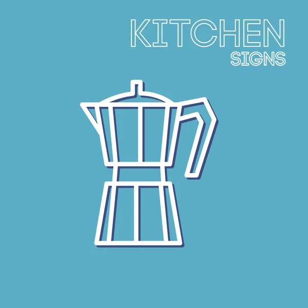 Coffee pot kitchen Sign — Stock Vector