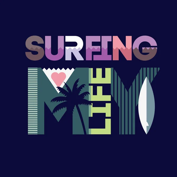 Diseño tipográfico de surf — Archivo Imágenes Vectoriales