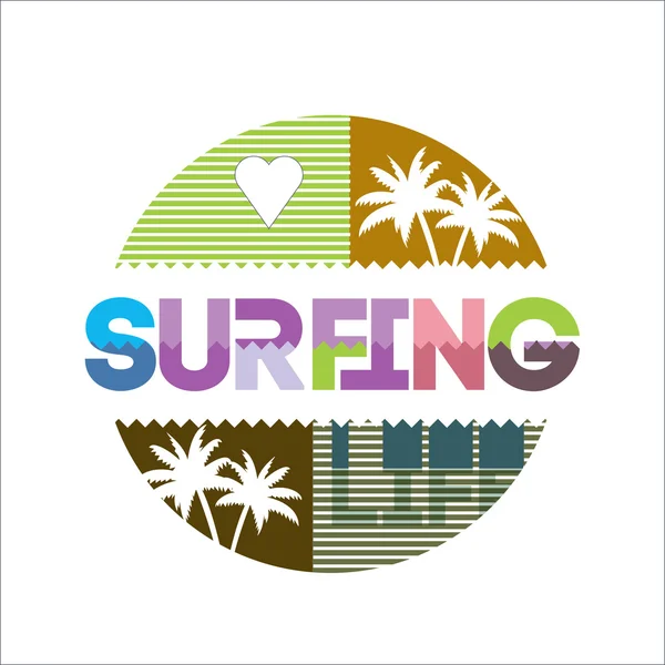 Progettazione tipografia surf — Vettoriale Stock