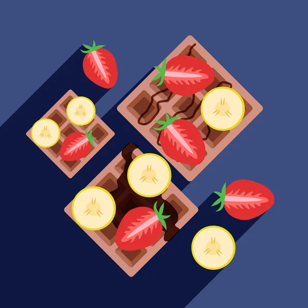 Cialde dolci con frutta — Vettoriale Stock