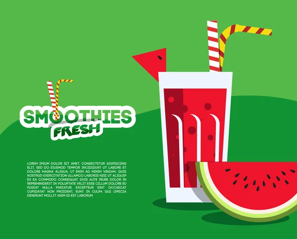 Arbuz świeże Smoothie menu — Wektor stockowy