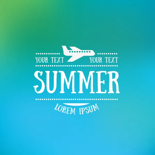 Fondo borroso con texto de verano — Vector de stock