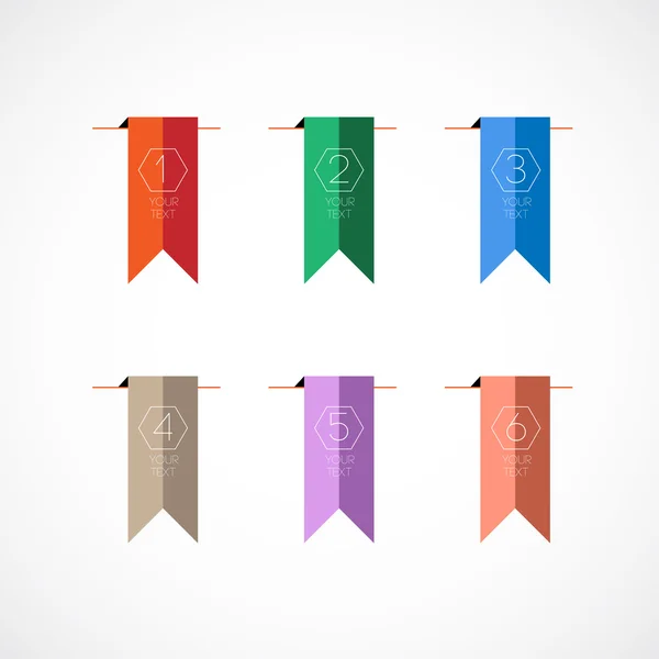 Flaggor med text och nummer — Stock vektor