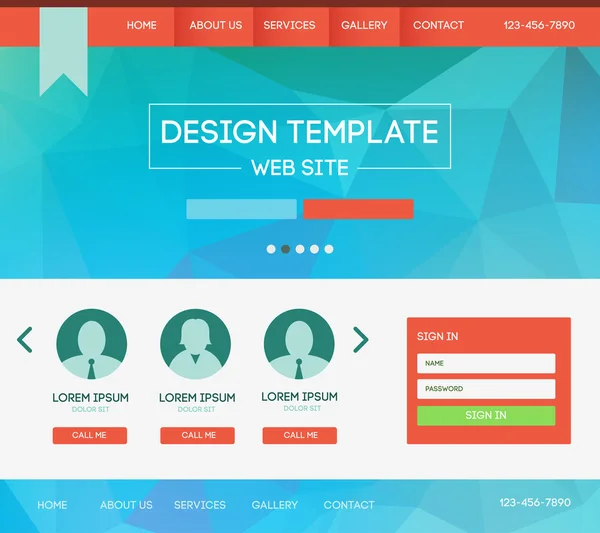 Plantilla tema sitio web — Vector de stock