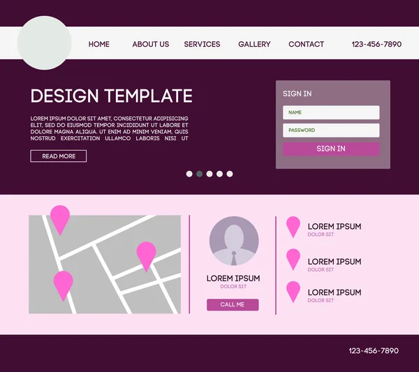 Website theme template — Stock Vector