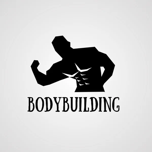 Logo with muscled man — Stock Vector