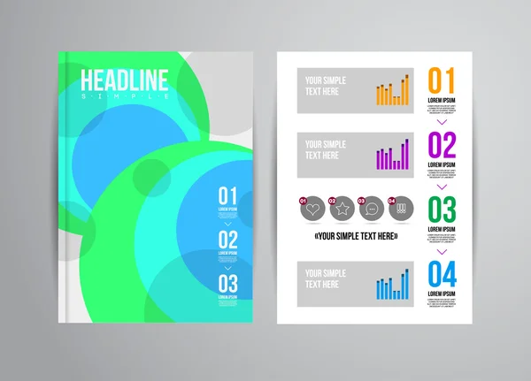 Modelo de folheto de negócios com infográfico — Vetor de Stock