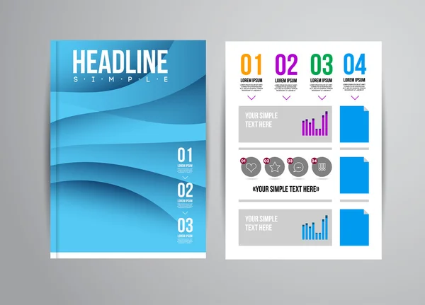 Modelo de folheto de negócios com infográfico — Vetor de Stock