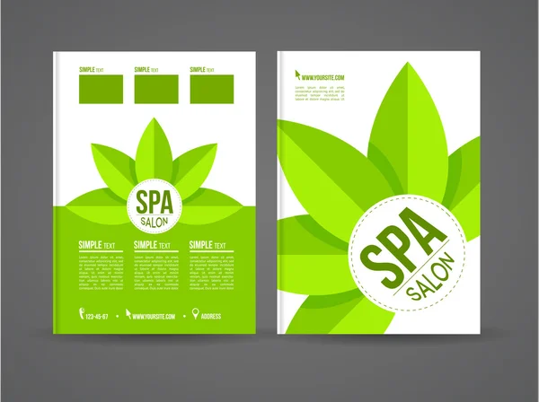 Modèle de salon de spa avec feuilles — Image vectorielle