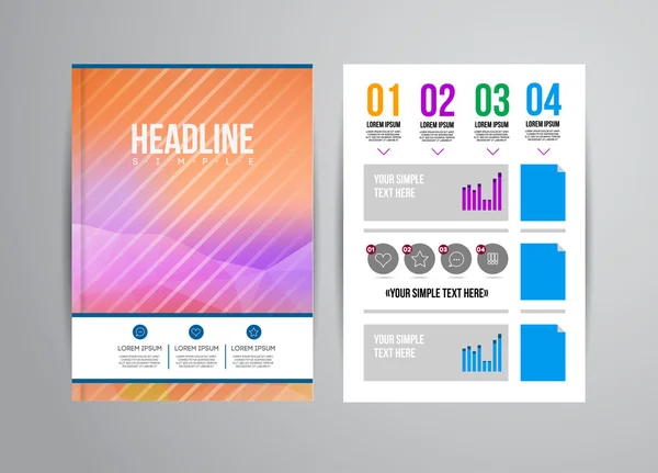 Geschäftsflyer-Vorlage mit Infografik — Stockvektor